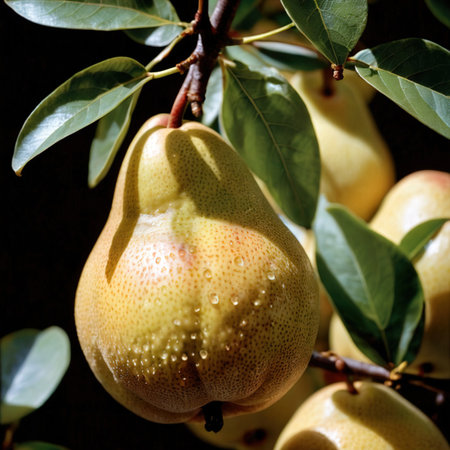 Pear fresh raw organic fruitの素材