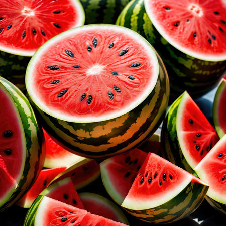 Watermelon fresh raw organic fruitの素材