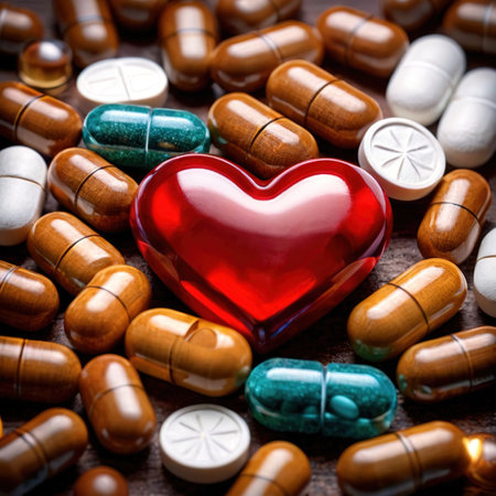 pills in the shape of a heart medicine, health, wellness, drugs, heart, pills, love, cardio, shape, fit, fitness, pharma, pharmaceutical, medical, treatmentの素材