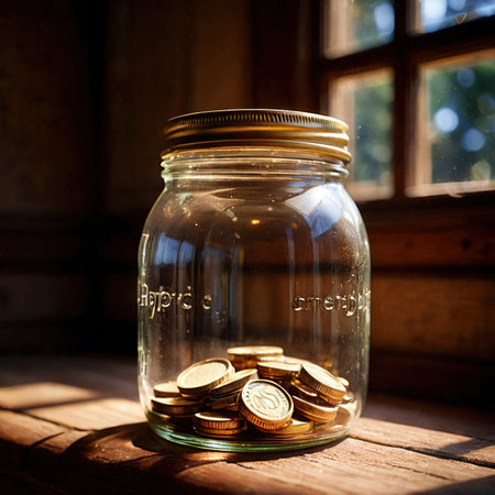 Jar glass container with sealed cover for storageの素材