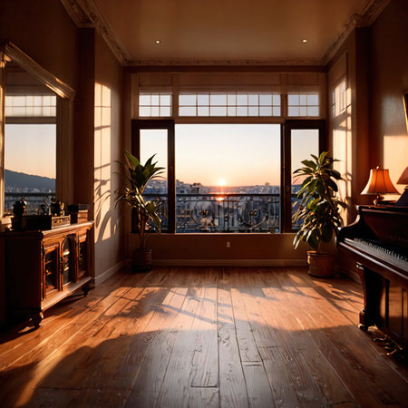 Apartment , interior of home, vintage retro classic decorの素材