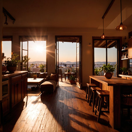 Apartment , interior of home, vintage retro classic decorの素材