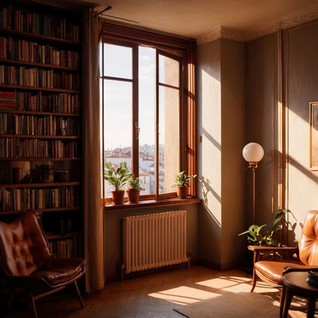 Apartment , interior of home, vintage retro classic decorの素材