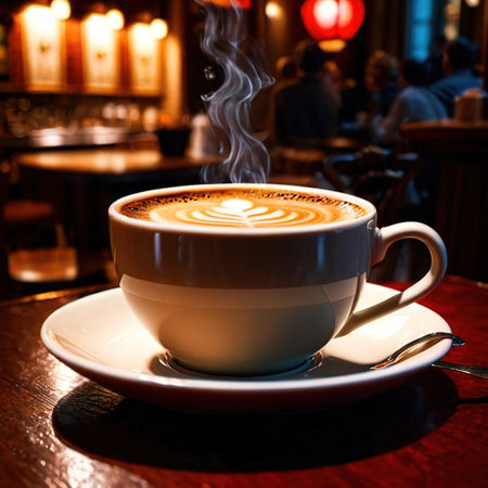latte , italian style milk coffee hot beverage drinkの素材