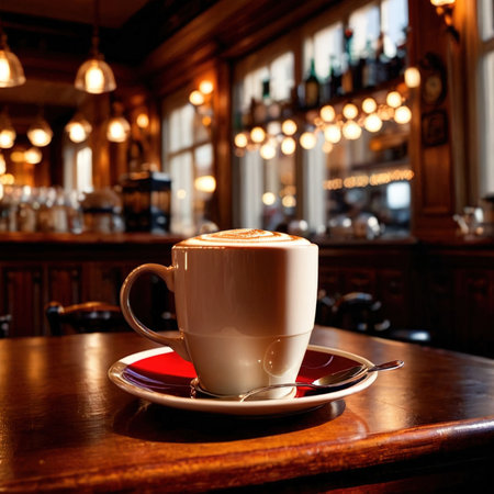 latte , italian style milk coffee hot beverage drinkの素材