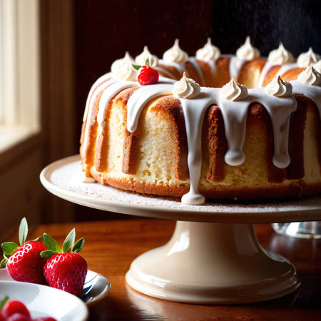 Angel Food Cake , traditional popular sweet dessert cakeの素材
