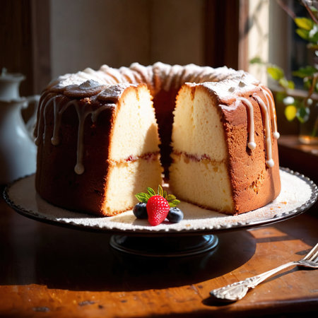 Angel Food Cake , traditional popular sweet dessert cakeの素材