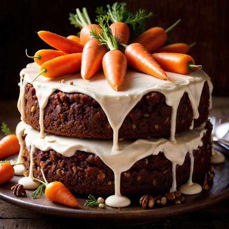 Carrot Cake , traditional popular sweet dessert cakeの素材