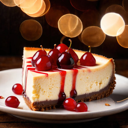 Cheesecake , traditional popular sweet dessert cakeの素材