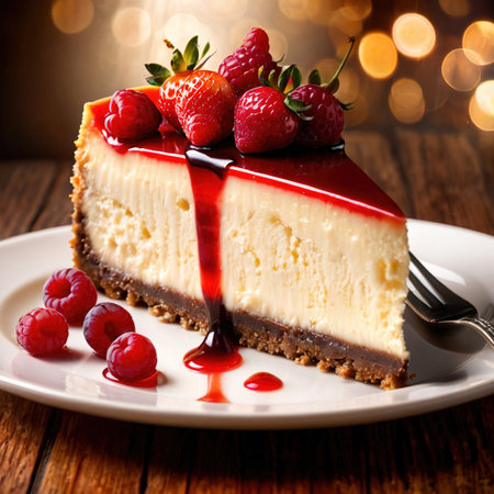 Cheesecake , traditional popular sweet dessert cakeの素材