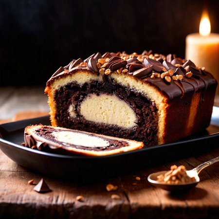 Marble Cake , traditional popular sweet dessert cakeの素材