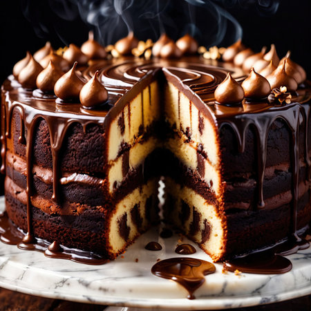 Marble Cake , traditional popular sweet dessert cakeの素材
