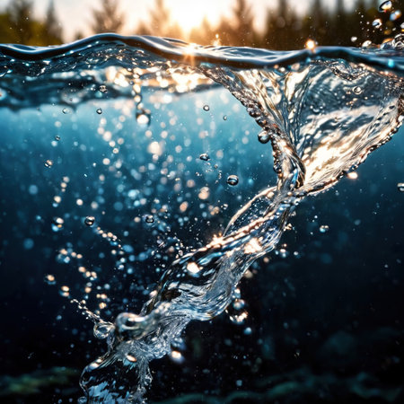 watersplash, clean clear water, plain backgroundの素材