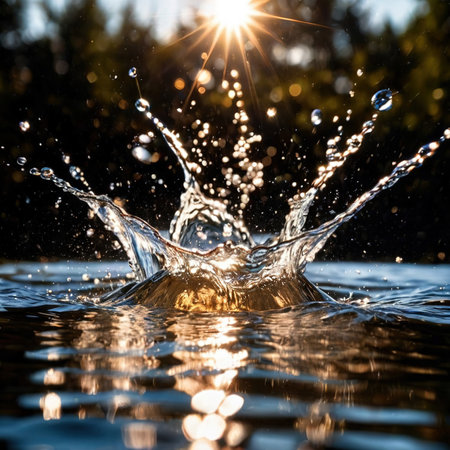 watersplash, clean clear water, plain backgroundの素材