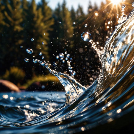 watersplash, clean clear water, plain backgroundの素材
