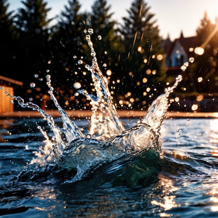 watersplash, clean clear water, plain backgroundの素材