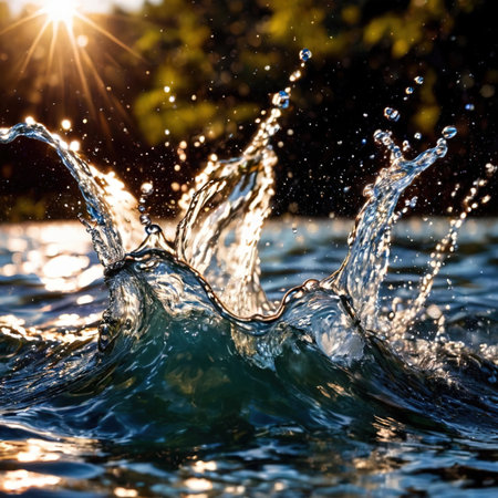 watersplash, clean clear water, plain backgroundの素材