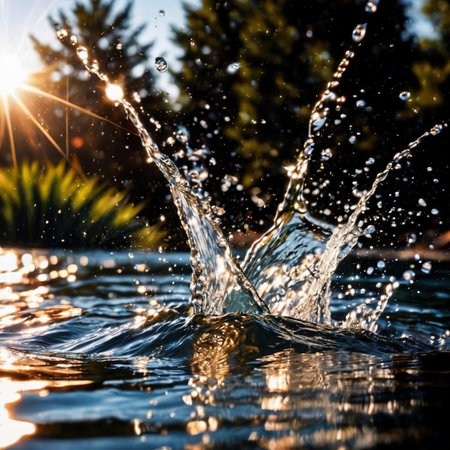 watersplash, clean clear water, plain backgroundの素材