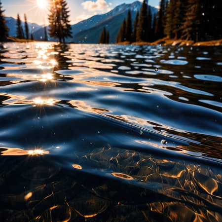 water ripples, clean pure alpine waterの素材