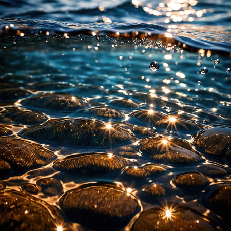 water ripples, clean pure alpine waterの素材