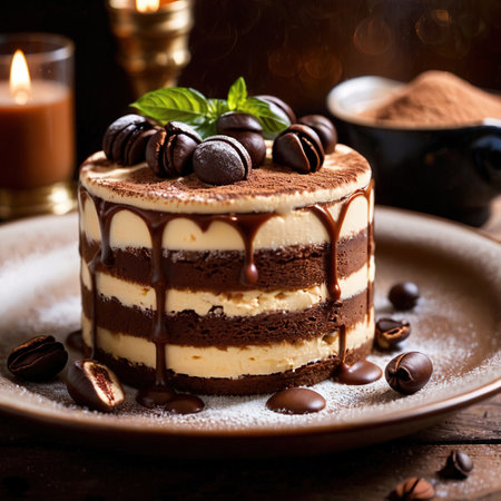 Tiramisu , traditional popular sweet dessert cakeの素材