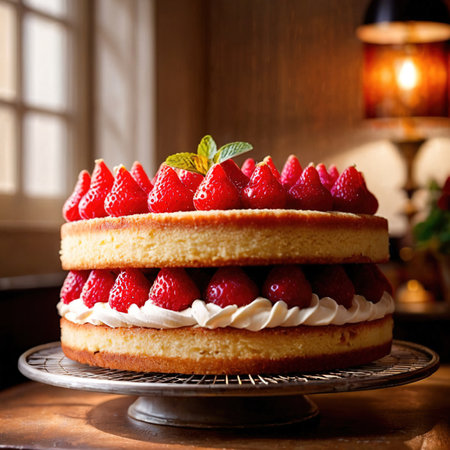 Victoria Sponge Cake , traditional popular sweet dessert cakeの素材