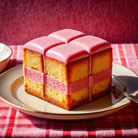 Battenberg Cake , traditional popular sweet dessert cakeの素材