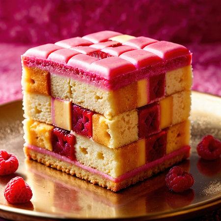 Battenberg Cake , traditional popular sweet dessert cakeの素材