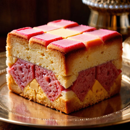Battenberg Cake , traditional popular sweet dessert cakeの素材