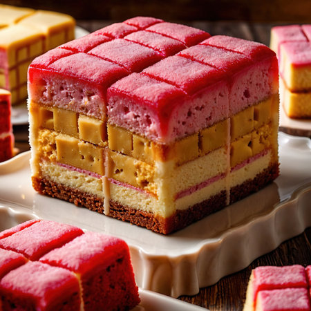 Battenberg Cake , traditional popular sweet dessert cakeの素材