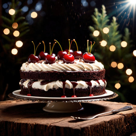 Black Forest Cake , traditional popular sweet dessert cakeの素材