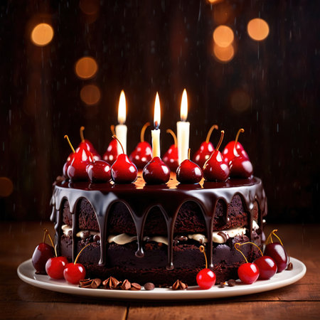 Black Forest Cake , traditional popular sweet dessert cakeの素材