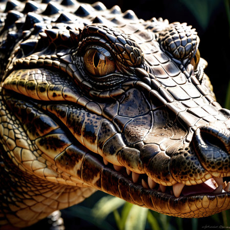 Alligator wild animal living in nature, part of ecosystemの素材