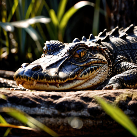Alligator wild animal living in nature, part of ecosystemの素材