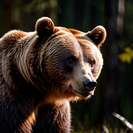 Bear wild animal living in nature, part of ecosystemの素材