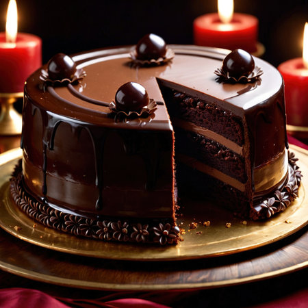 Sacher Torte , traditional popular sweet dessert cakeの素材