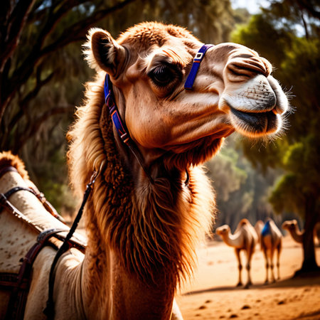 Camel wild animal living in nature, part of ecosystemの素材