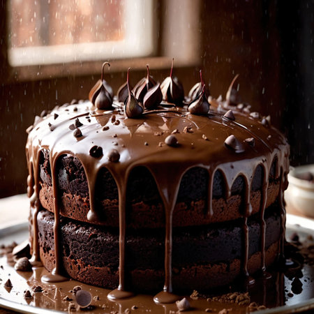 Mud Cake , traditional popular sweet dessert cakeの素材