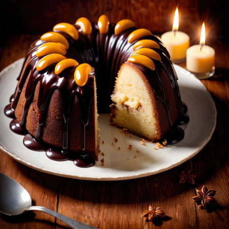 Rum Cake , traditional popular sweet dessert cakeの素材
