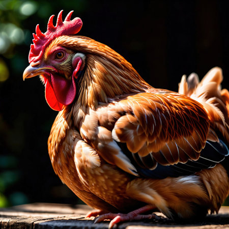 Chicken wild animal living in nature, part of ecosystemの素材