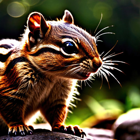 Chipmunk wild animal living in nature, part of ecosystemの素材