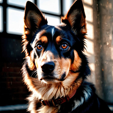 Dog pet animal living in nature, domesticatedの素材