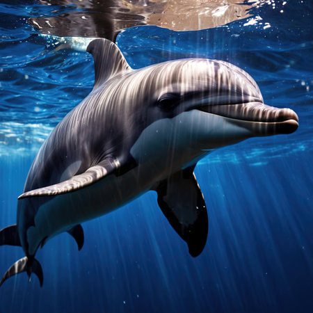 Dolphin wild animal living in nature, part of ecosystemの素材