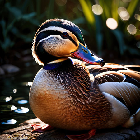Duck farm animal living in domestication, part of agricultural industryの素材