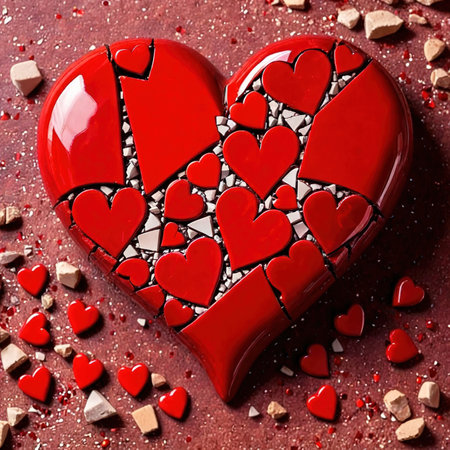 Broken and shattered heart, heartboken with lost loveの素材