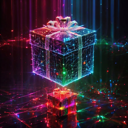 Christmas present, virtual digital online representation, virtual data representationの素材