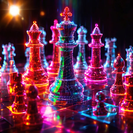 Chess strategy game, virtual digital online representation, virtual data representationの素材