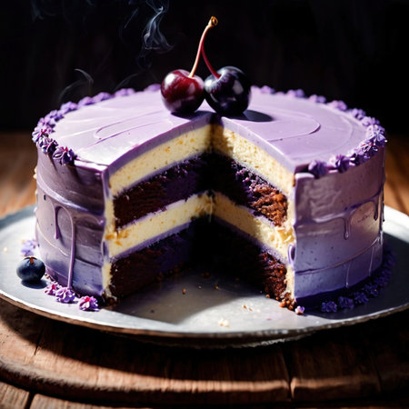 Ube Cake , traditional popular sweet dessert cakeの素材