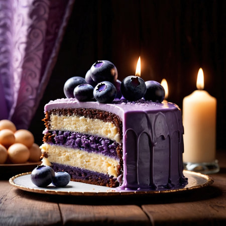 Ube Cake , traditional popular sweet dessert cakeの素材