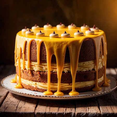 Yellow Cake , traditional popular sweet dessert cakeの素材